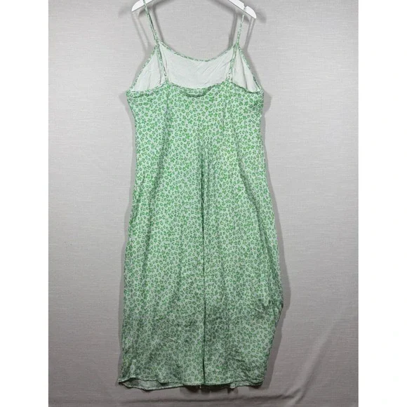 Rixo Dress Womens 2X Green Floral Neon Leopard Sleeveless Ruffle Chic Preppy - Picture 2 of 11